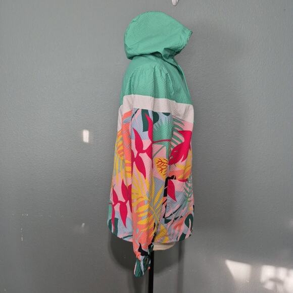 Adidas Windbreaker Jacket Womens Small Colorful Tropicalage Tropical Hooded - Picture 3 of 16